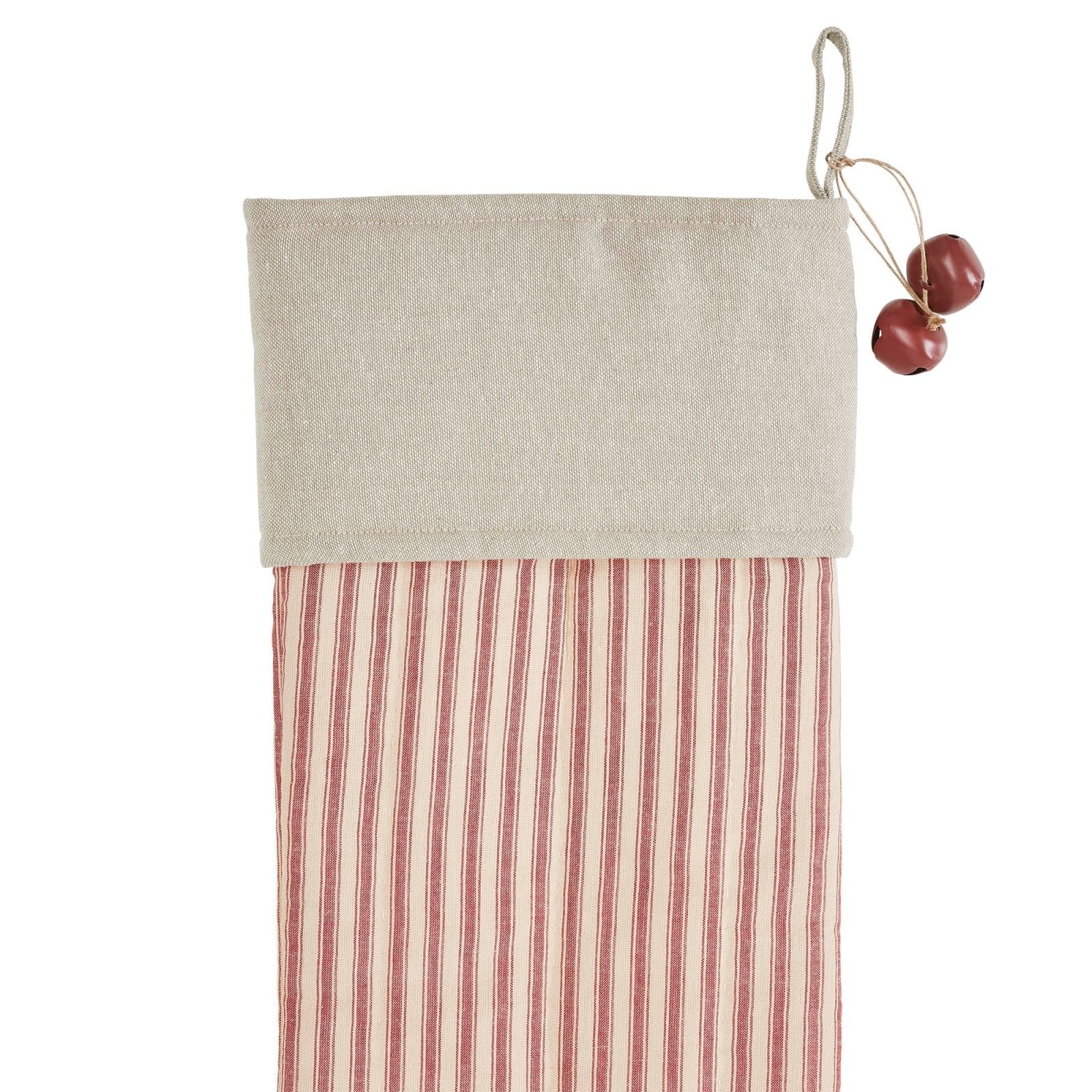 Primitive Christmas Sawyer Mill Red Ticking Stripe Stocking 12x20 - The Primitive Pineapple Collection