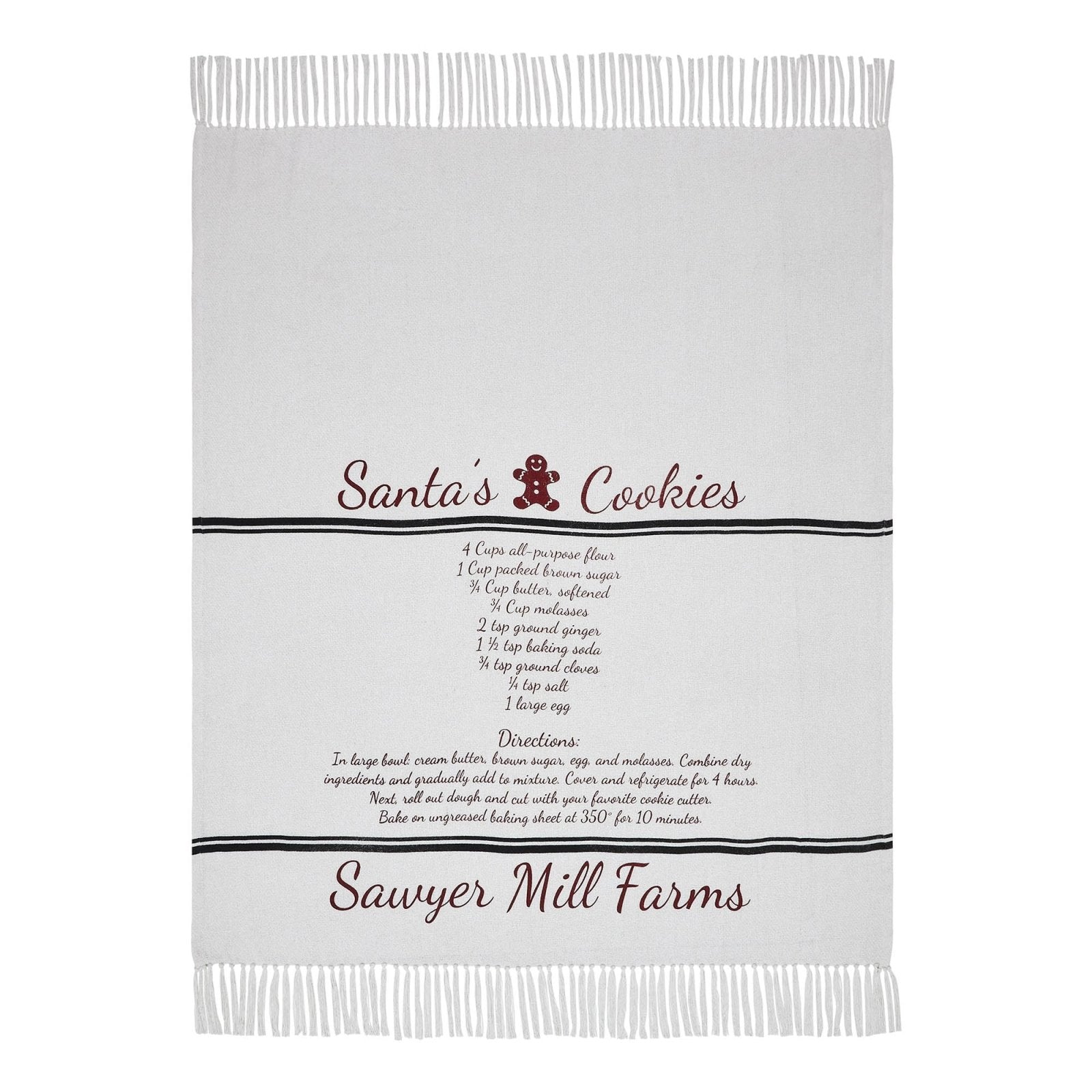 Primitive Christmas Sawyer Mill Santa Cookies Woven Throw 50x60 - The Primitive Pineapple Collection