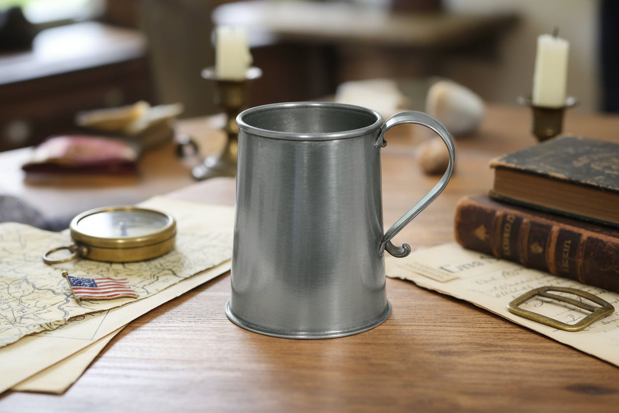 Primitive Colonial Reproduction 5" Tin Pint Tankard - The Primitive Pineapple Collection