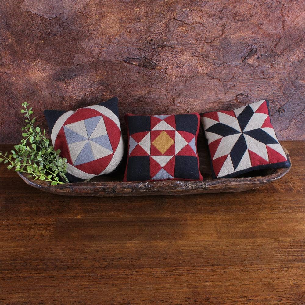 Primitive Farmhouse 5" 3 pc Farmhouse Pillow Bowl Filler Accent - The Primitive Pineapple Collection
