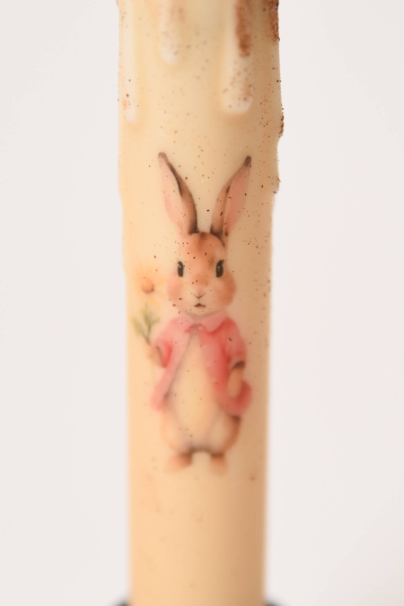 Primitive Handcrafted Spring Easter 7" Flopsy with Flower Led Timer Taper Candle - The Primitive Pineapple Collection