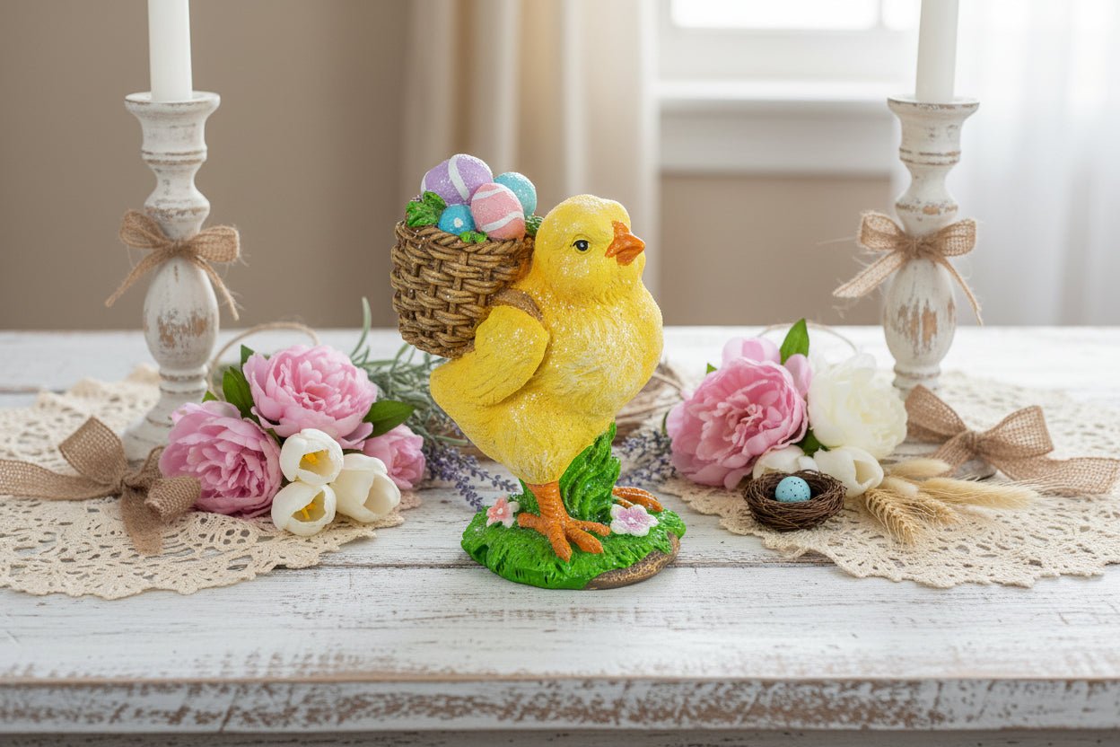 Farmhouse Spring Easter Egg Hunt Chickie Figurine 2 Designs - The Primitive Pineapple Collection
