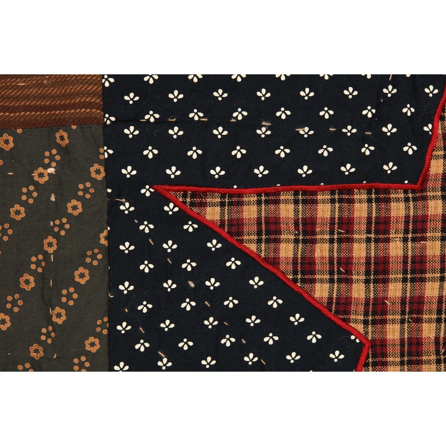 Primitive/Farmhouse 60"x50” Patriotic Patchwork Hanging quilt Throw - The Primitive Pineapple Collection
