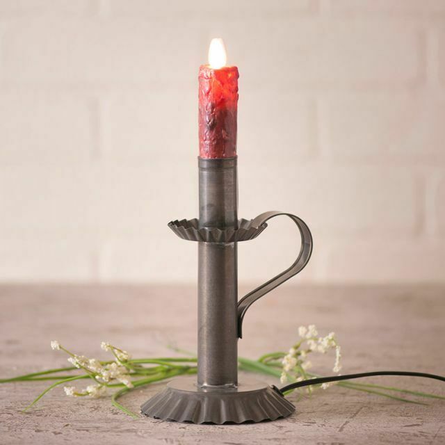 Primitive Country Grungy Burgundy 3.5" Moving flame Electric Light bulb Candle - The Primitive Pineapple Collection