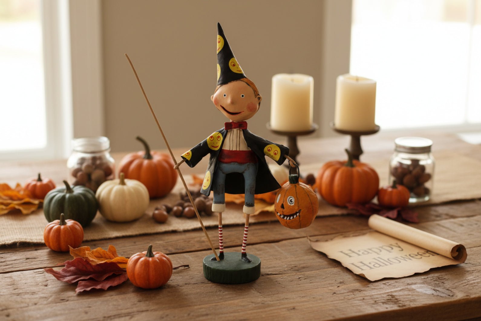 ESC Folk art Halloween Lori Mitchell Simon Sorcerer 11156 - The Primitive Pineapple Collection