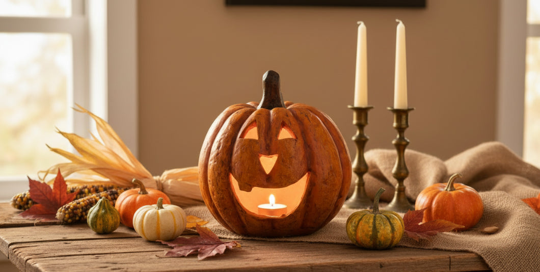 Ragon House Mache 8" Orange Big Mouth Pumpkin Jack O Lantern Halloween - The Primitive Pineapple Collection