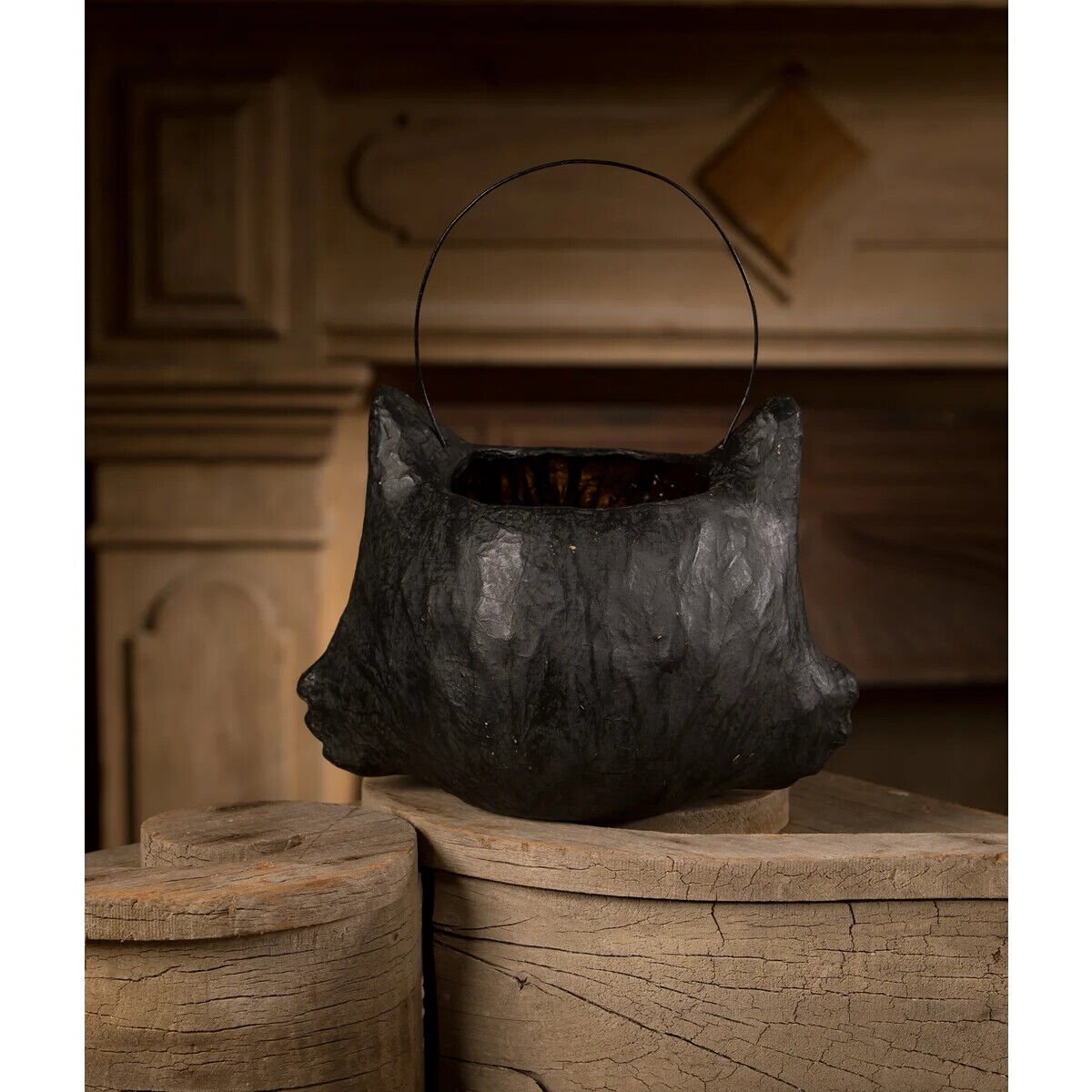 Bethany Lowe Halloween New 2023 Amusing Black Bucket TJ23143 Luminary - The Primitive Pineapple Collection