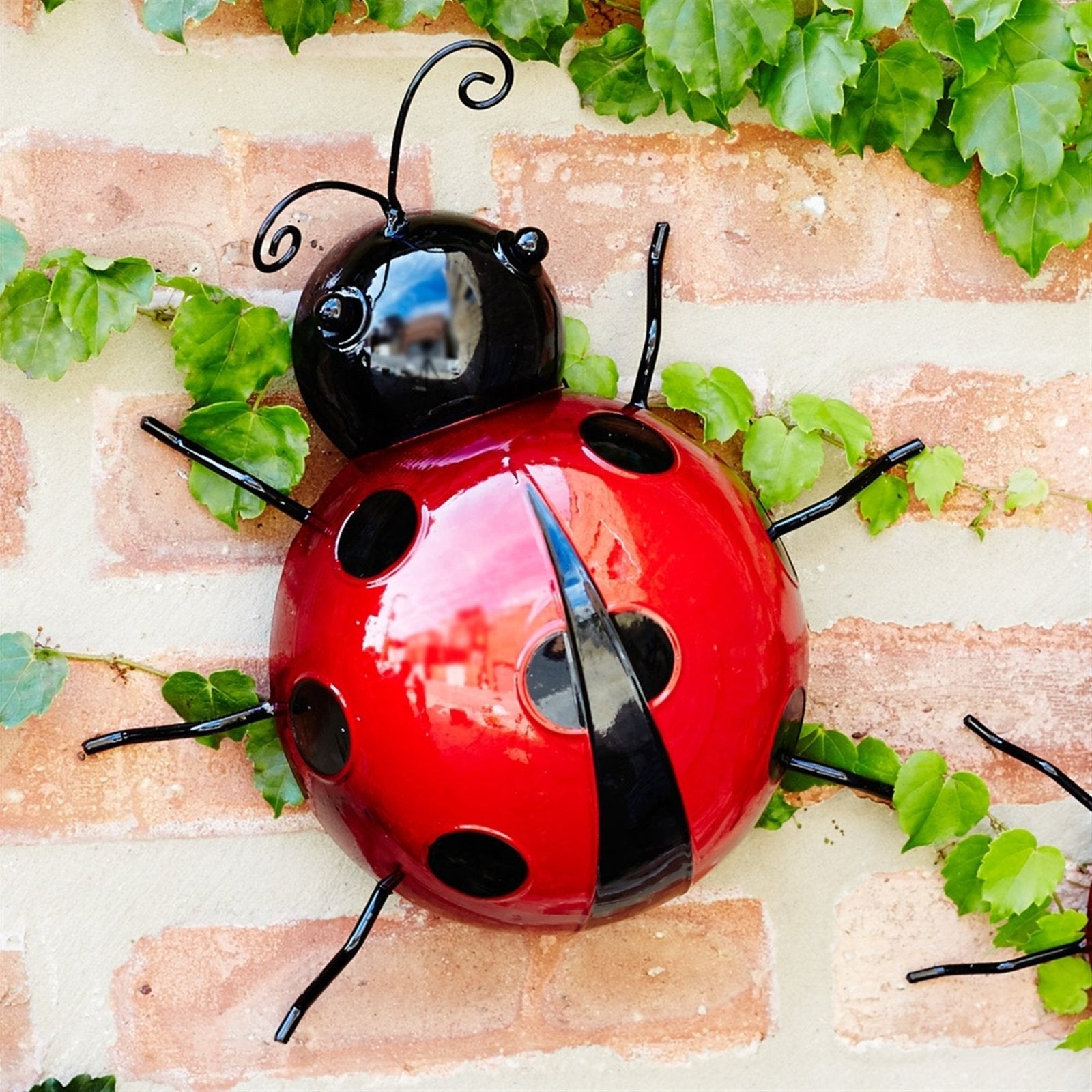 Farmhouse Country Garden Whimsical 6 pc Wall Mounted Metal LadyBugs - The Primitive Pineapple Collection