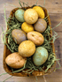 Primitive Spring Easter Life Size Wax Dipped Pastel Eggs in display carton 10pc - The Primitive Pineapple Collection