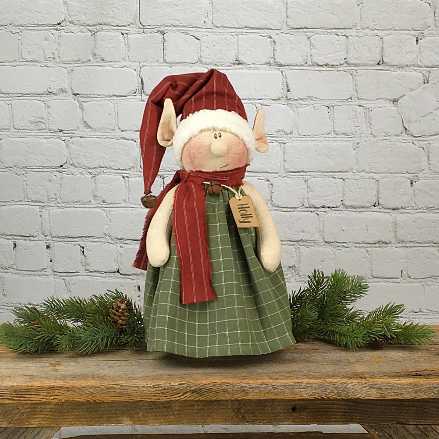 Honey and Me Christmas Holly the Whimsy Elf 12" - The Primitive Pineapple Collection