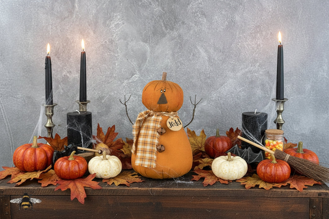 Honey and Me Halloween Jedd the Jack - O - Lantern - The Primitive Pineapple Collection