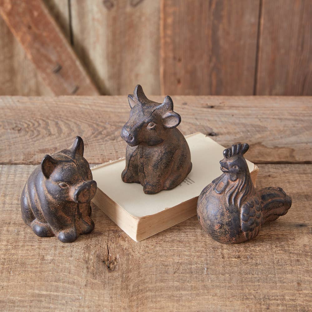 Primitive Farmhouse Rustic Cast Iron Bull 4.5" - The Primitive Pineapple Collection