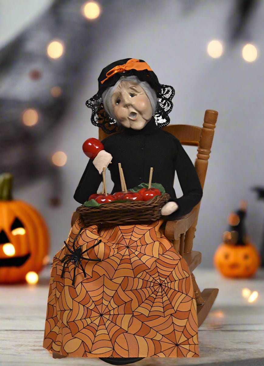 Primitive Colonial Byers Choice Halloween Witch in Rocking Chair 7252 - The Primitive Pineapple Collection