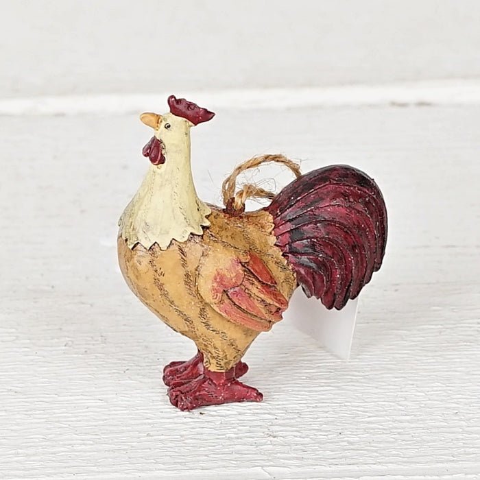 Primitive Farmhouse Rooster Ornament 3" - The Primitive Pineapple Collection