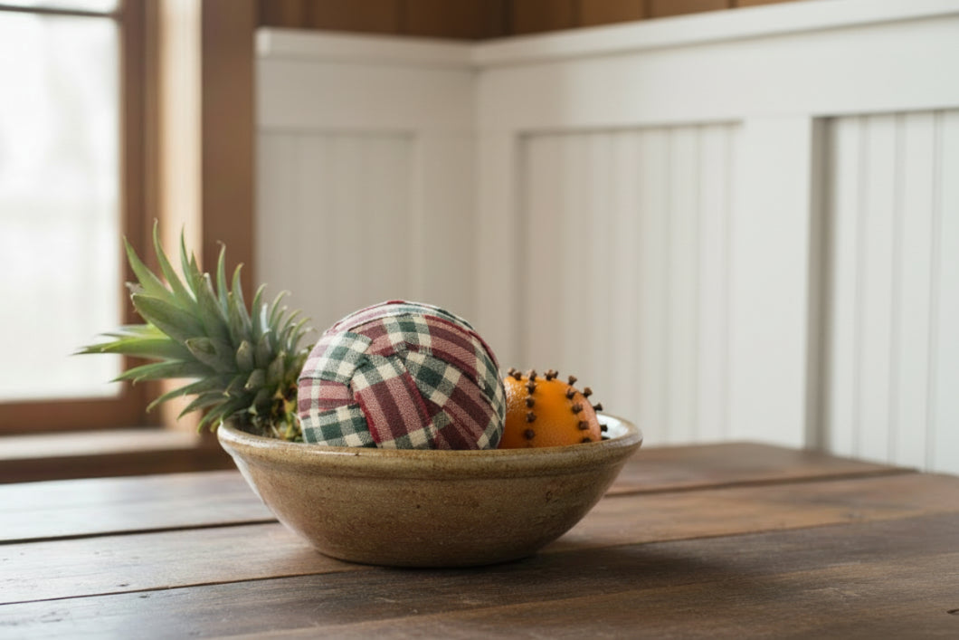 Primitive Christmas Denver Plaid Fabric Ornament - The Primitive Pineapple Collection