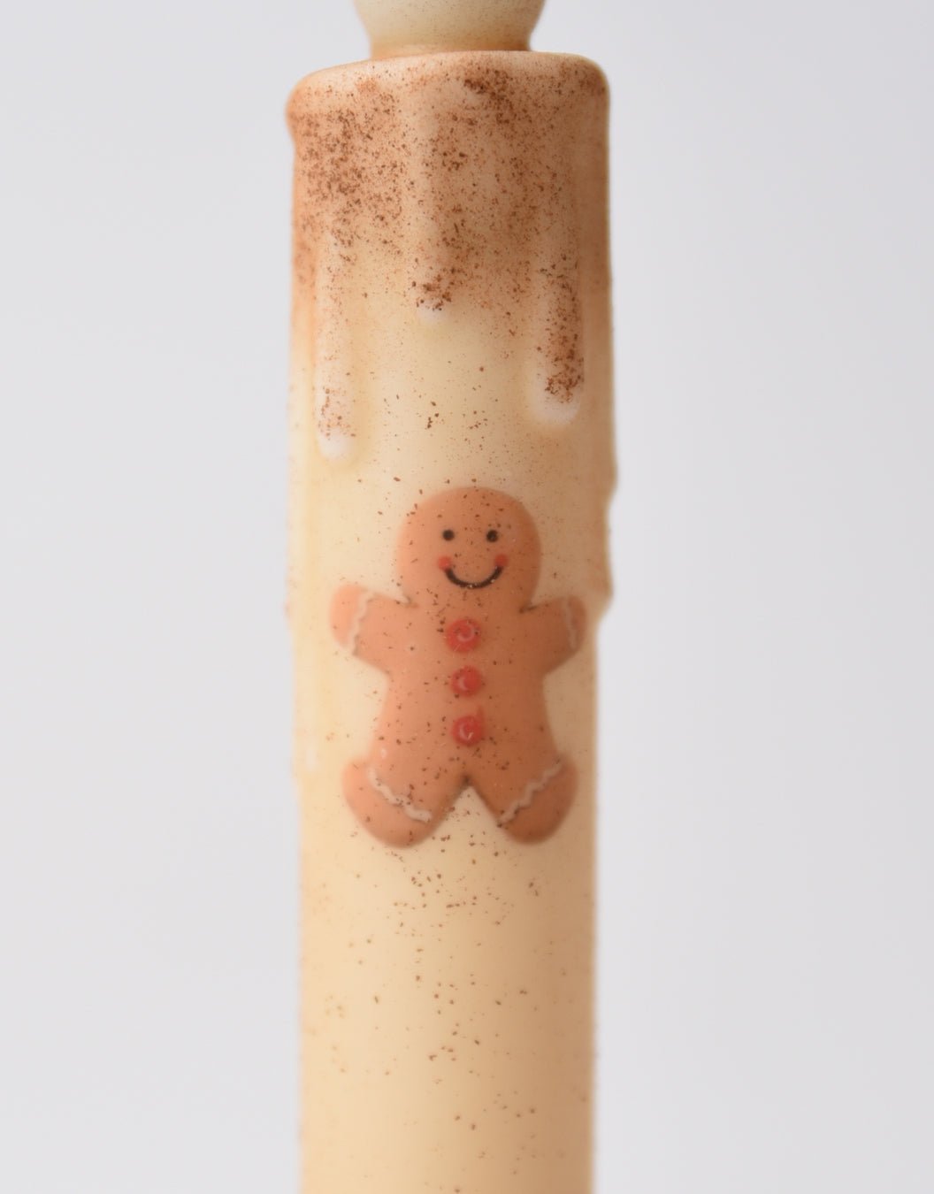 Primitive Handcrafted Christmas 7" Gingerbread Led Timer Taper Candle - The Primitive Pineapple Collection