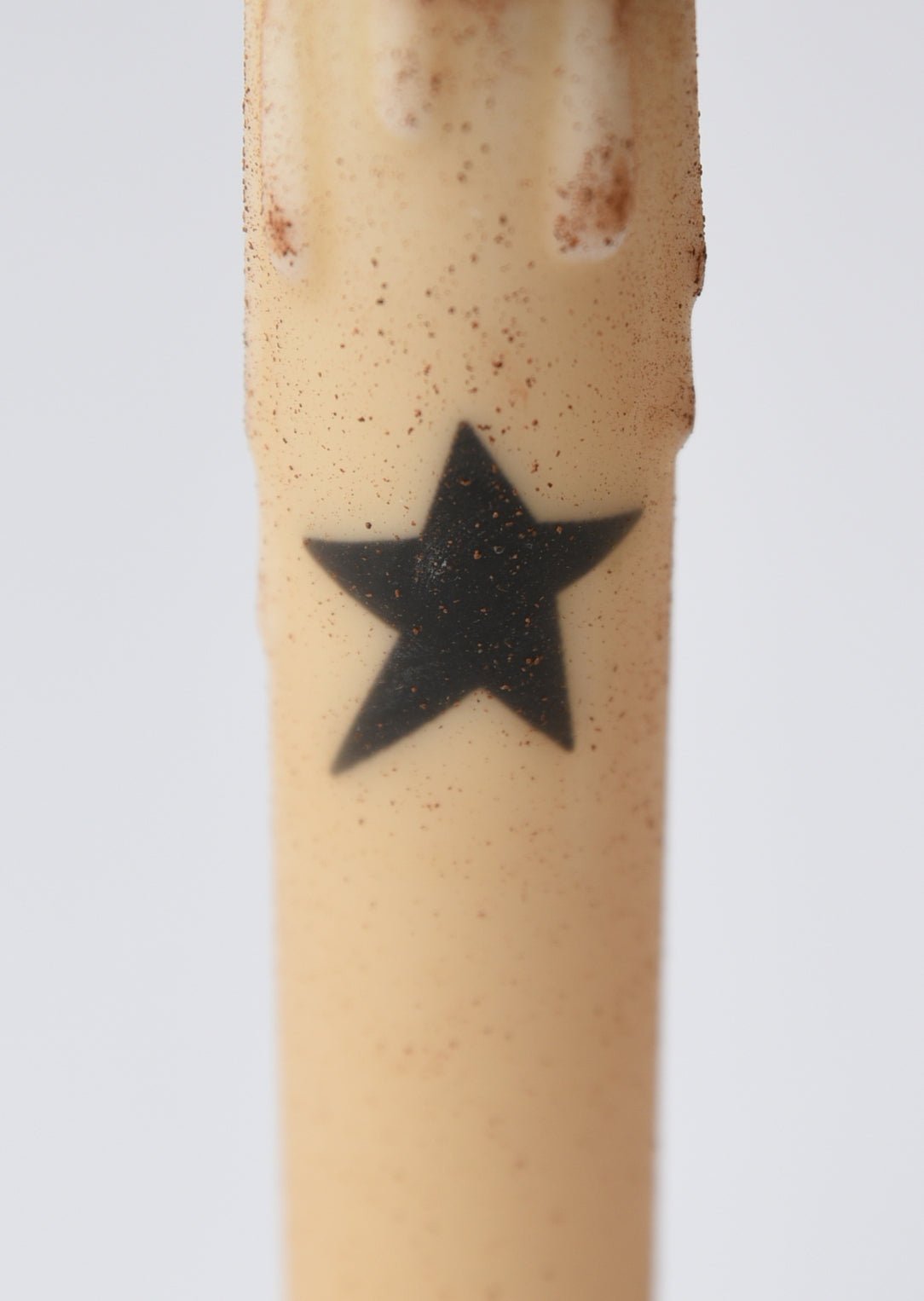 Primitive Handcrafted Colonial Black Star 4"H Led Timer Taper Candle - The Primitive Pineapple Collection