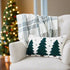 Primitive Christmas Pine Grove Plaid Embroidered Trees Pillow 14x22 - The Primitive Pineapple Collection