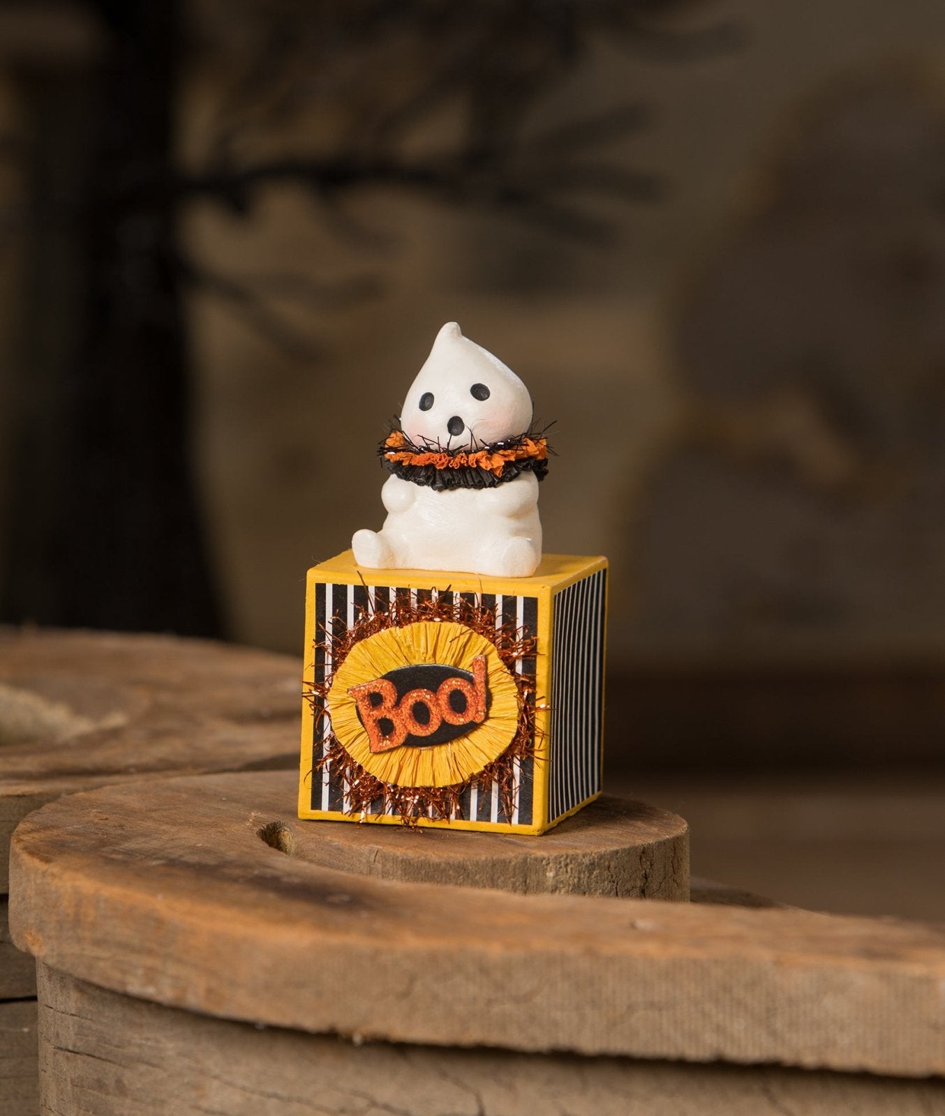 Bethany Lowe Halloween Boo on Block MA3076 - The Primitive Pineapple Collection