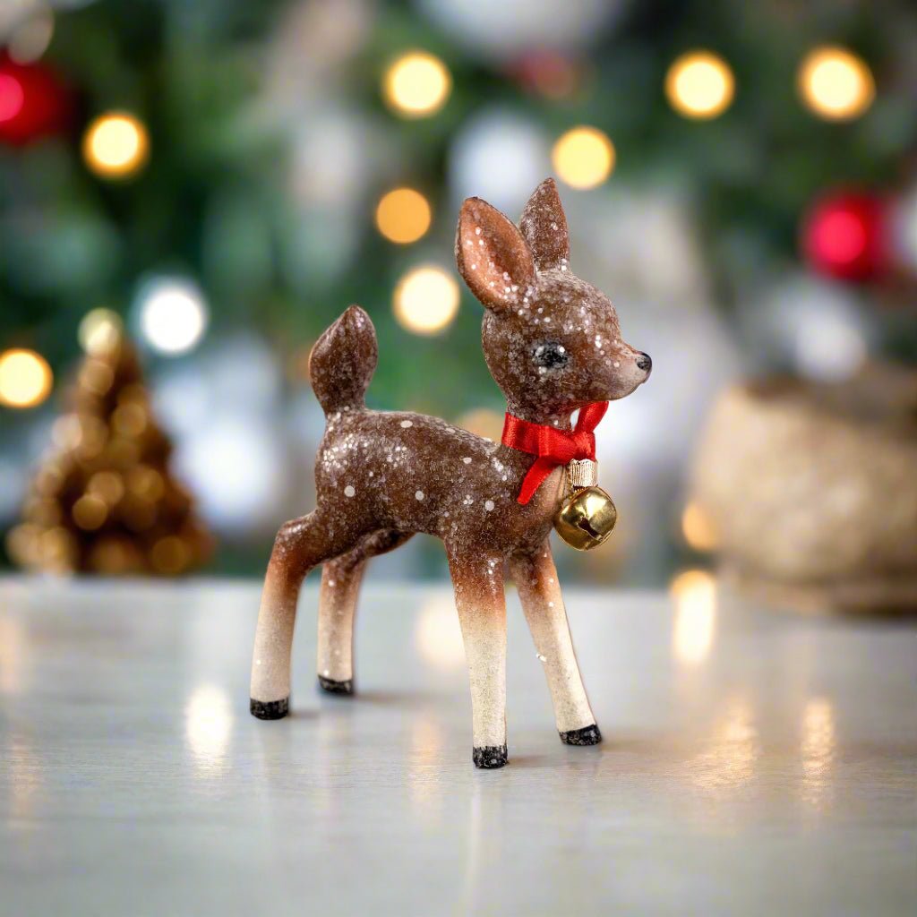 Primitive Christmas Ragon House Retro 5" Brown Deer Figurine - The Primitive Pineapple Collection