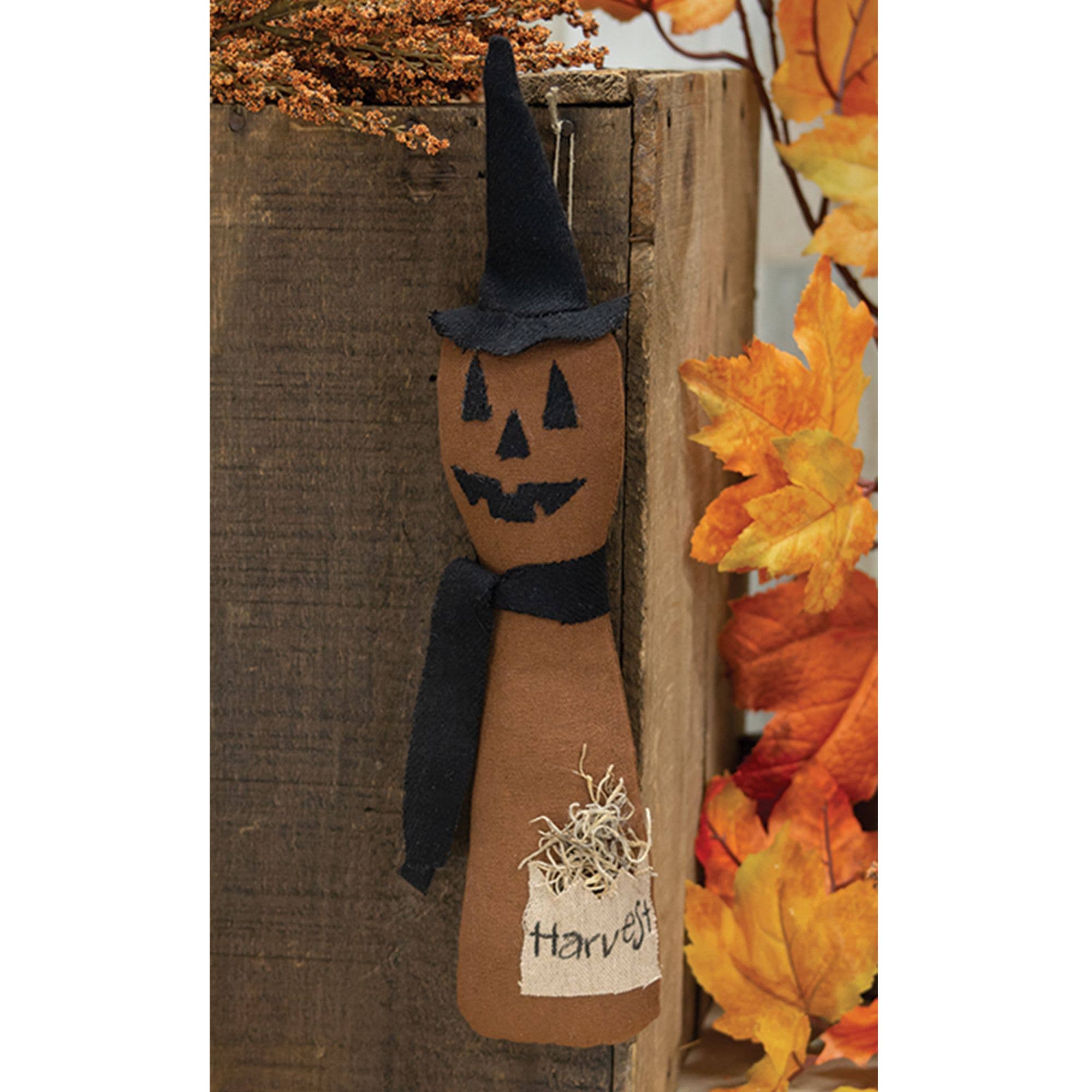 Primitive Farmhouse Halloween Harvest Witchy Jackie Hanger 12.5"