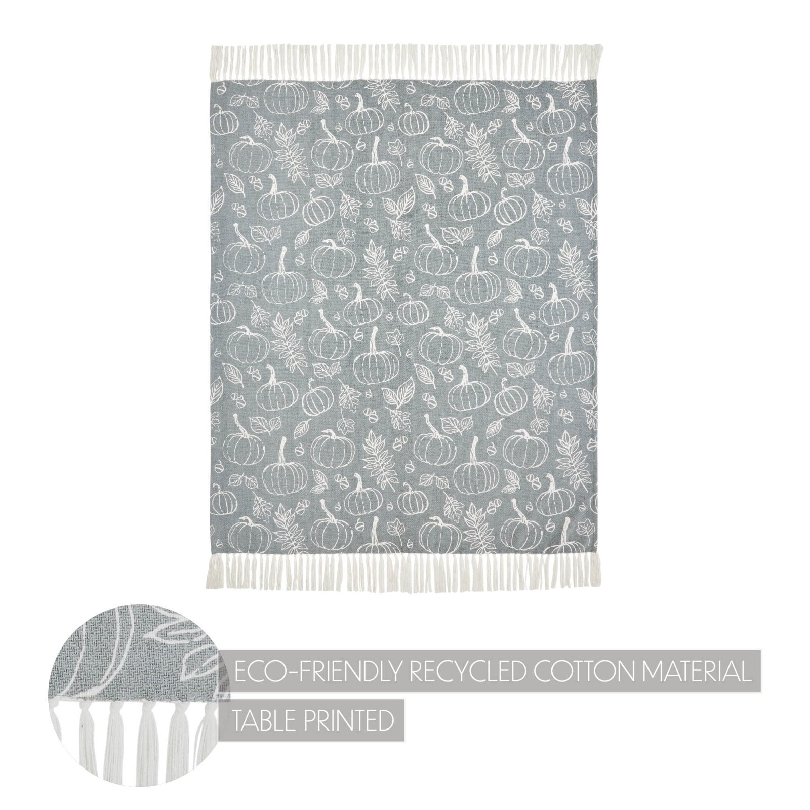 Primitive Fall Halloween Silhouette Pumpkin Grey Throw 50"x60" - The Primitive Pineapple Collection