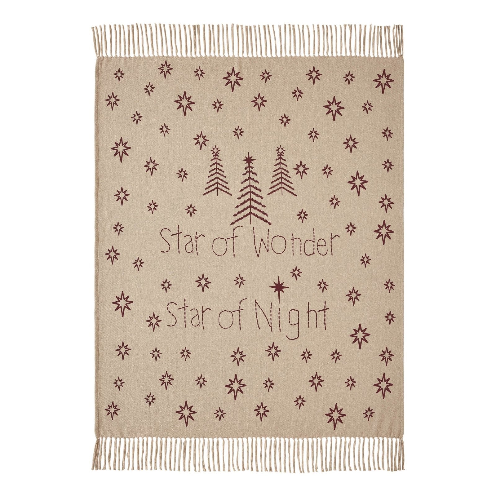 Primitive Christmas Star of Wonder Woven Throw 50x60 - The Primitive Pineapple Collection
