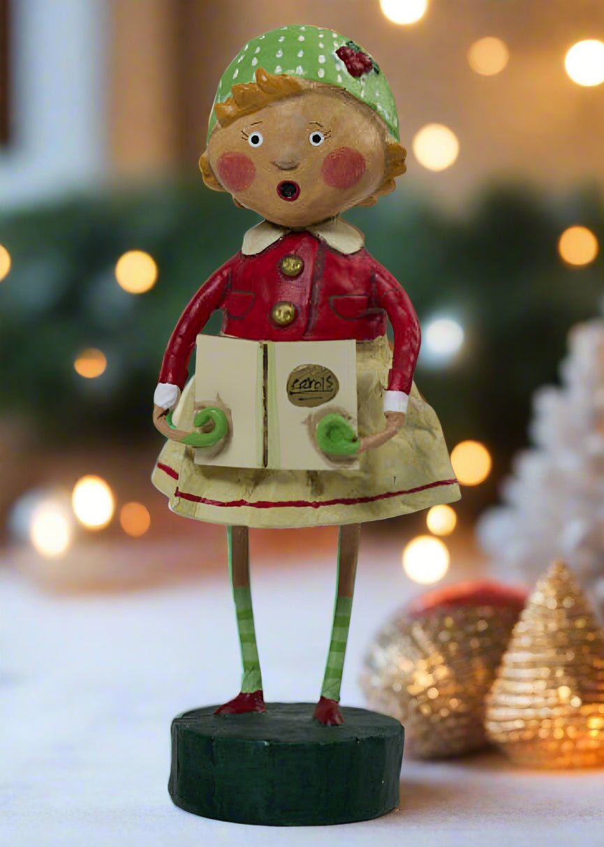 ESC Christmas Holly Girl Caroler Lori Mitchell 87546 - The Primitive Pineapple Collection
