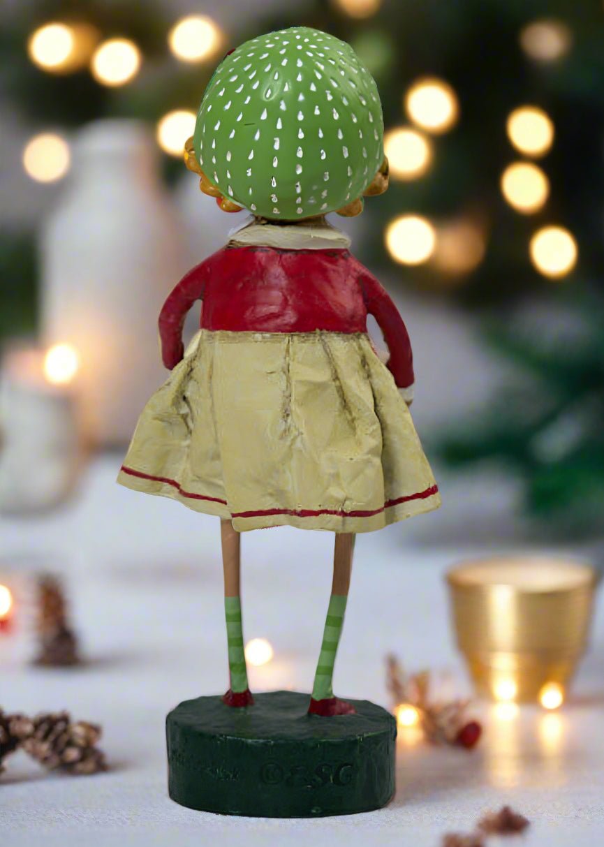 ESC Christmas Holly Girl Caroler Lori Mitchell 87546 - The Primitive Pineapple Collection