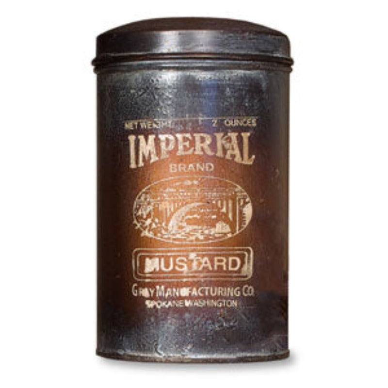 Primitive Colonial Vintage Inspired Imperial Mustard Tin 7&quot;