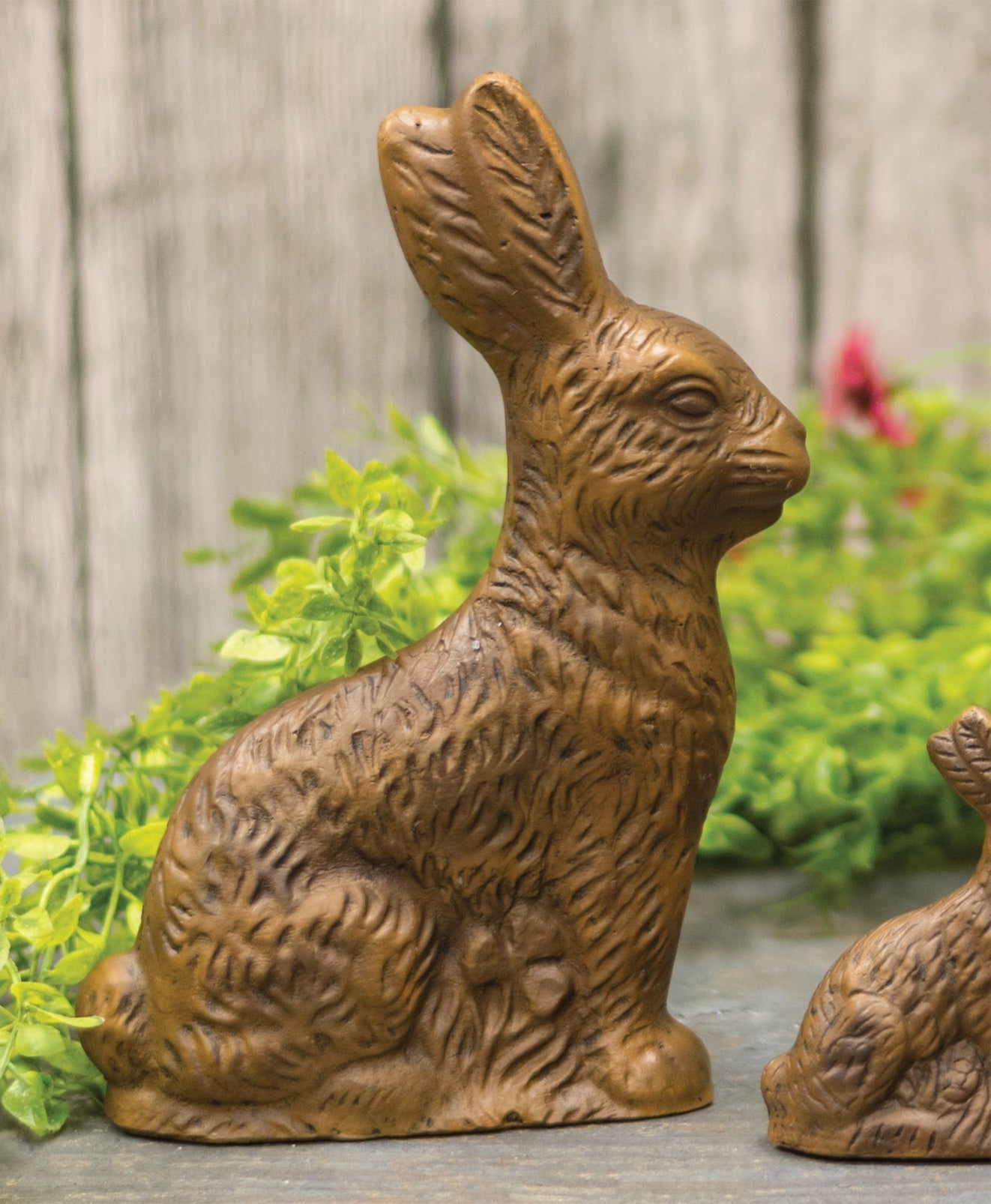 Primitive Spring Easter Resin Chocolate Bunny Large 8"