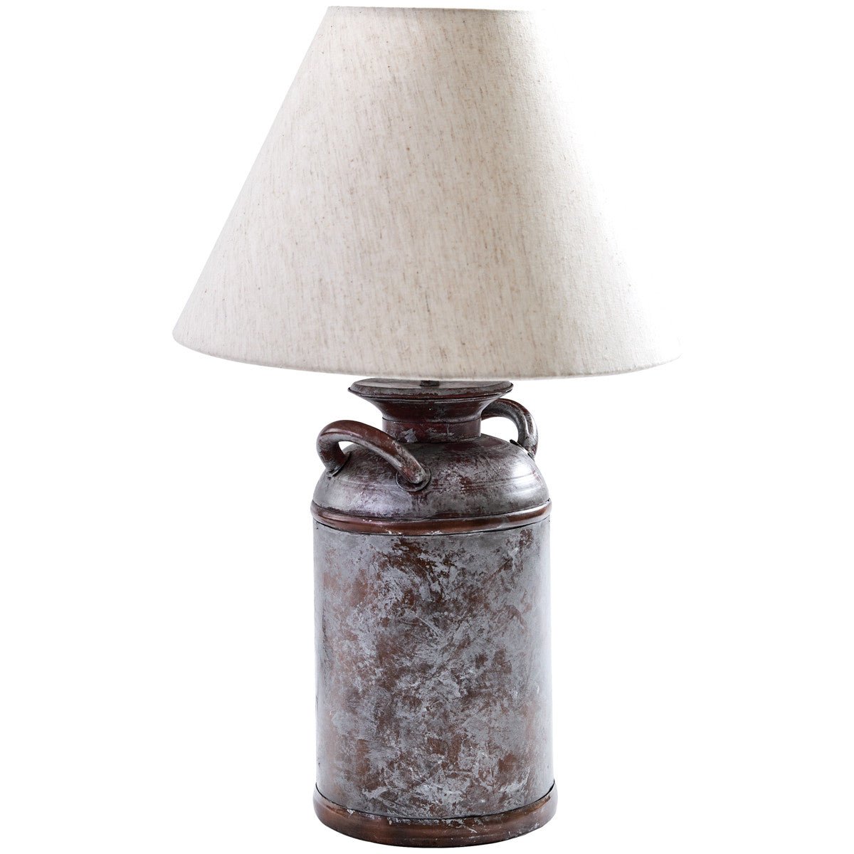 Primitive Colonial Reproduction Antique Galvanized Milk Can Lamp - The Primitive Pineapple Collection