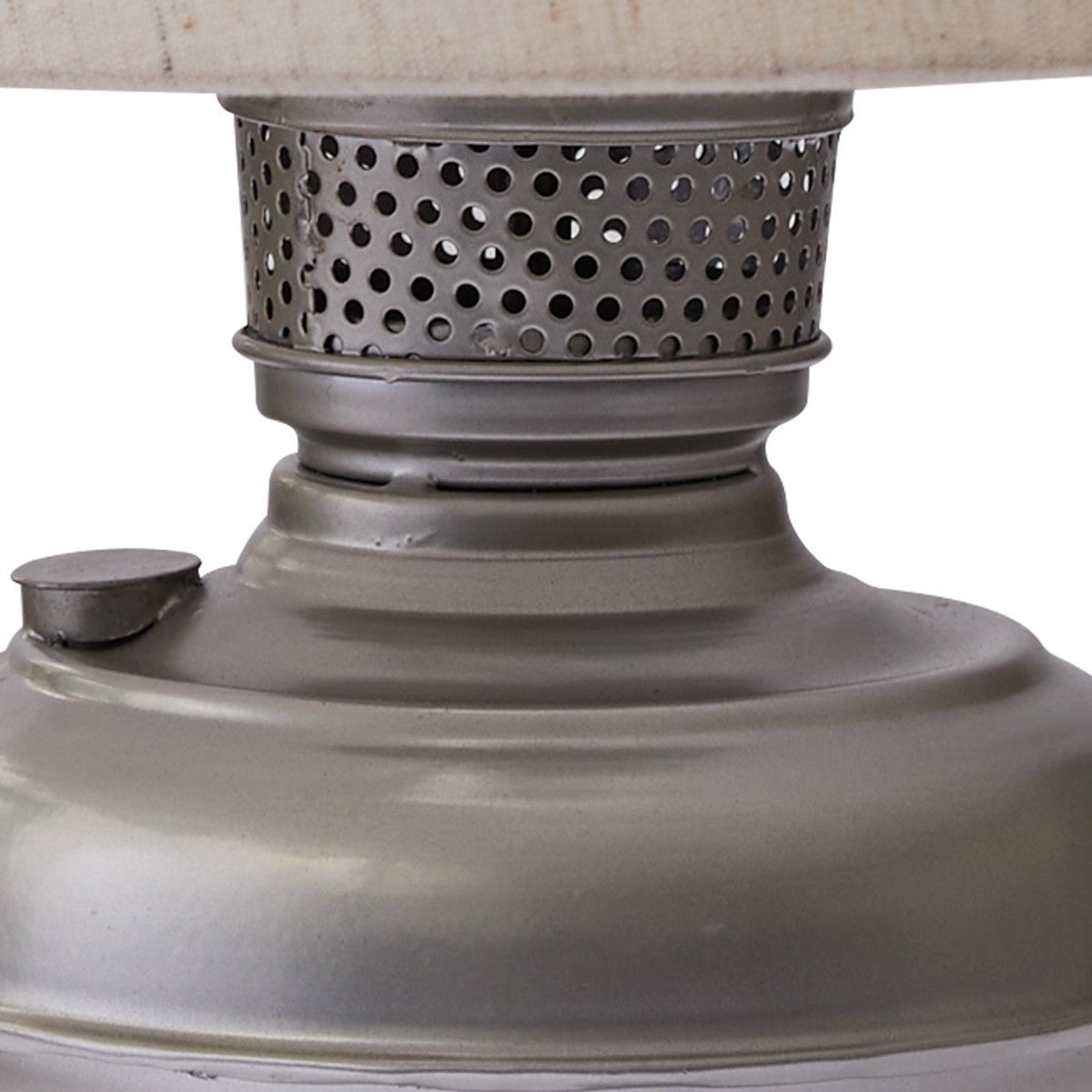 Primitive Colonial Reproduction Antique Pewter Oil Lamp W/Shade - The Primitive Pineapple Collection