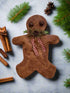Primitive Christmas 8” Handmade Gingerbread Man w/ Cranberry Bowl Filler - The Primitive Pineapple Collection