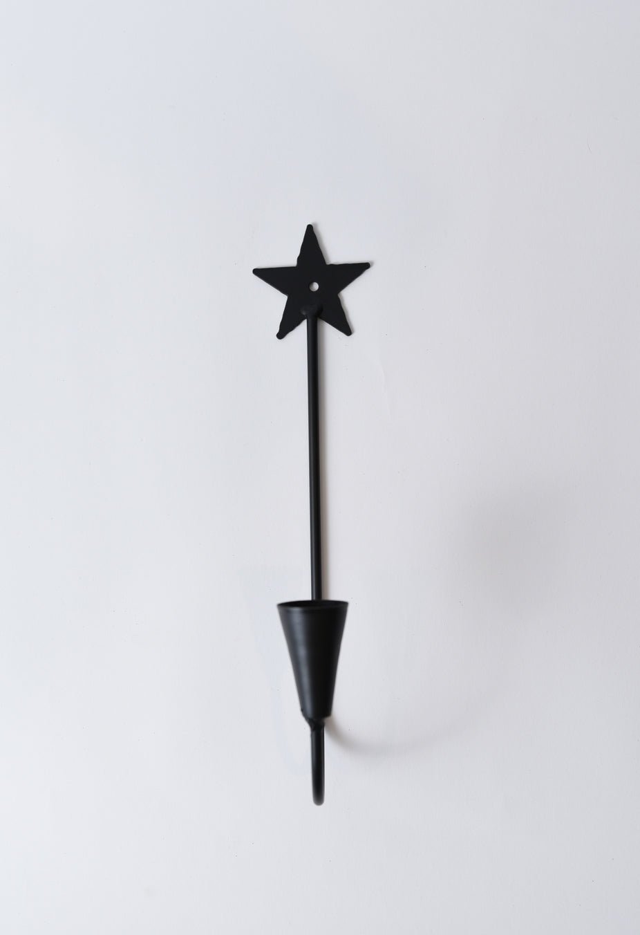 Primitive Rustic Black Iron Star Taper Wall Sconce 9" - The Primitive Pineapple Collection