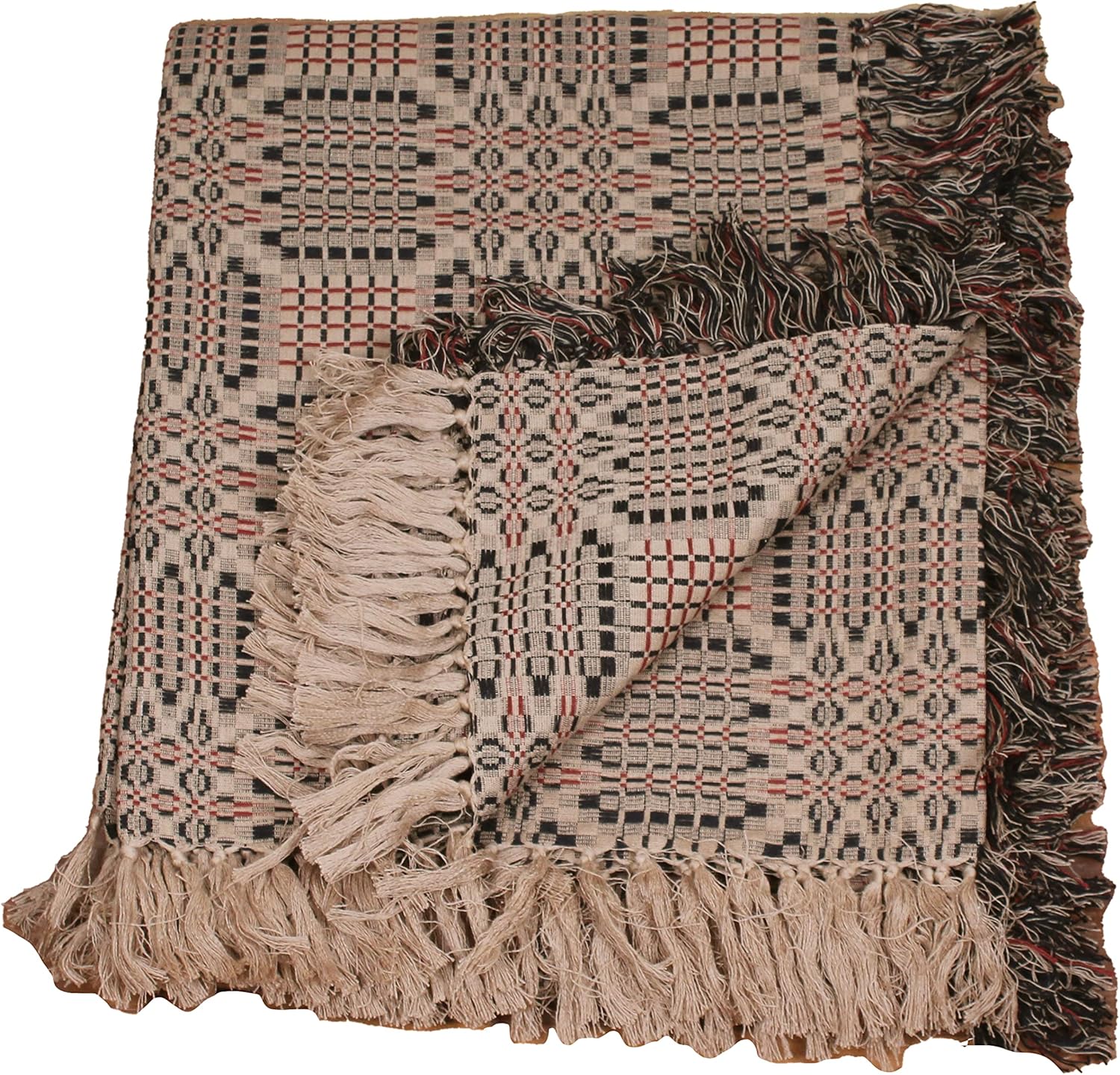 Primitive Farmhouse Trenton Jacquard Afghan 50" x 60" - The Primitive Pineapple Collection