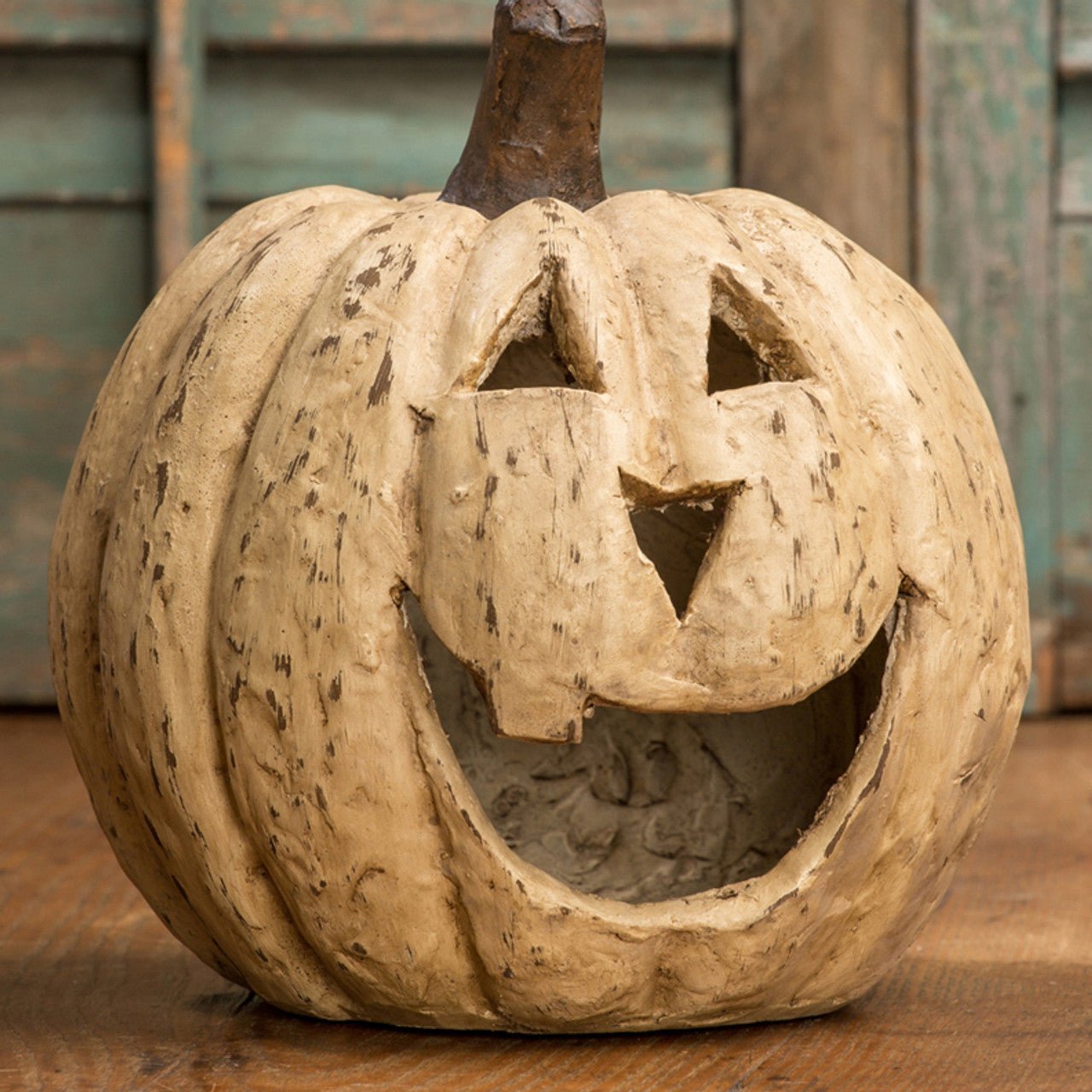 Ragon House Life Size 8" White Big Mouth Pumpkin Jack O Lantern Halloween - The Primitive Pineapple Collection