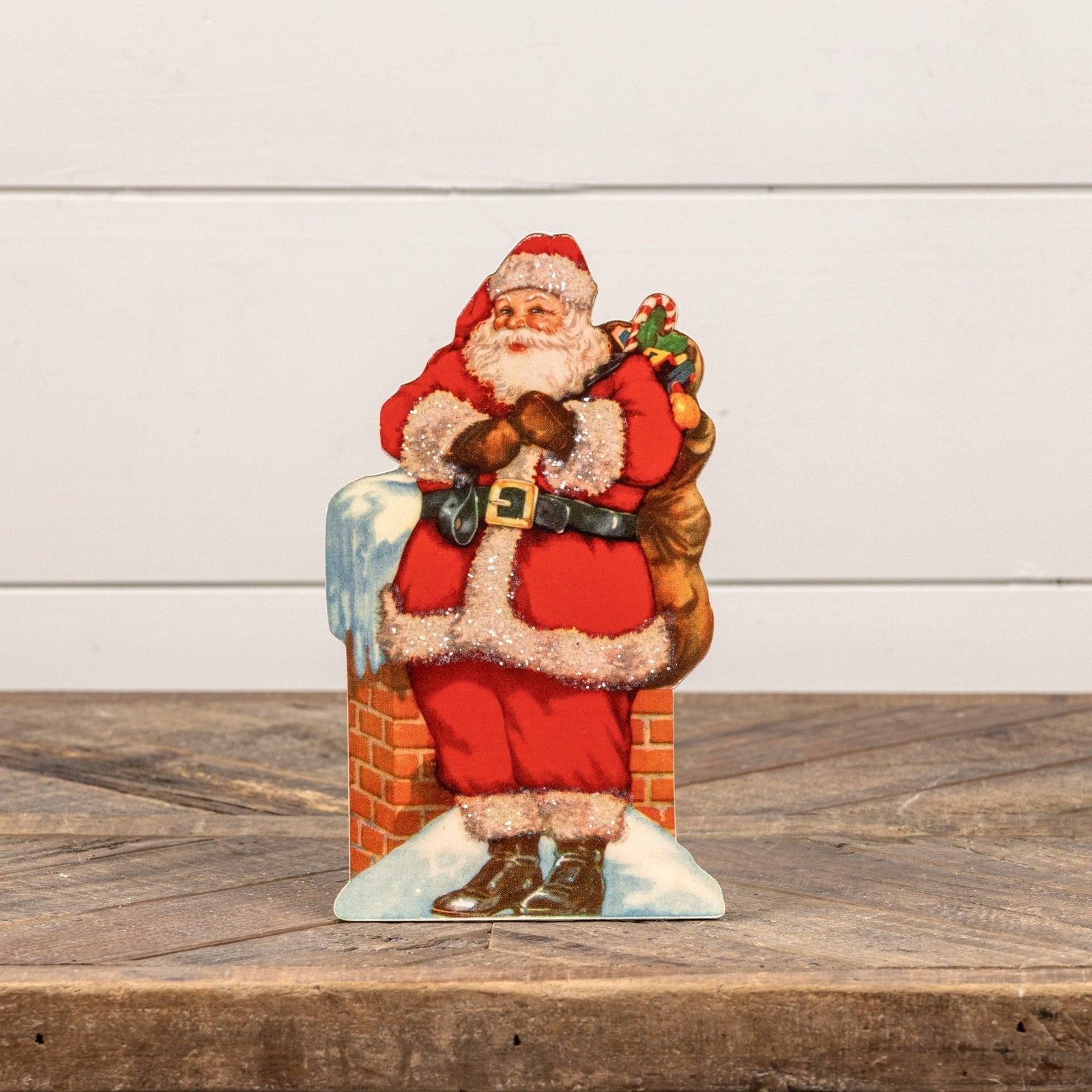 Ragon House Christmas Vintage/Retro 10" Santa on Roof Dummy Board - The Primitive Pineapple Collection