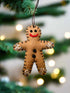 Primitive Christmas Handcrafted Felt 2.5” Gingerbread Boy Ornament - The Primitive Pineapple Collection