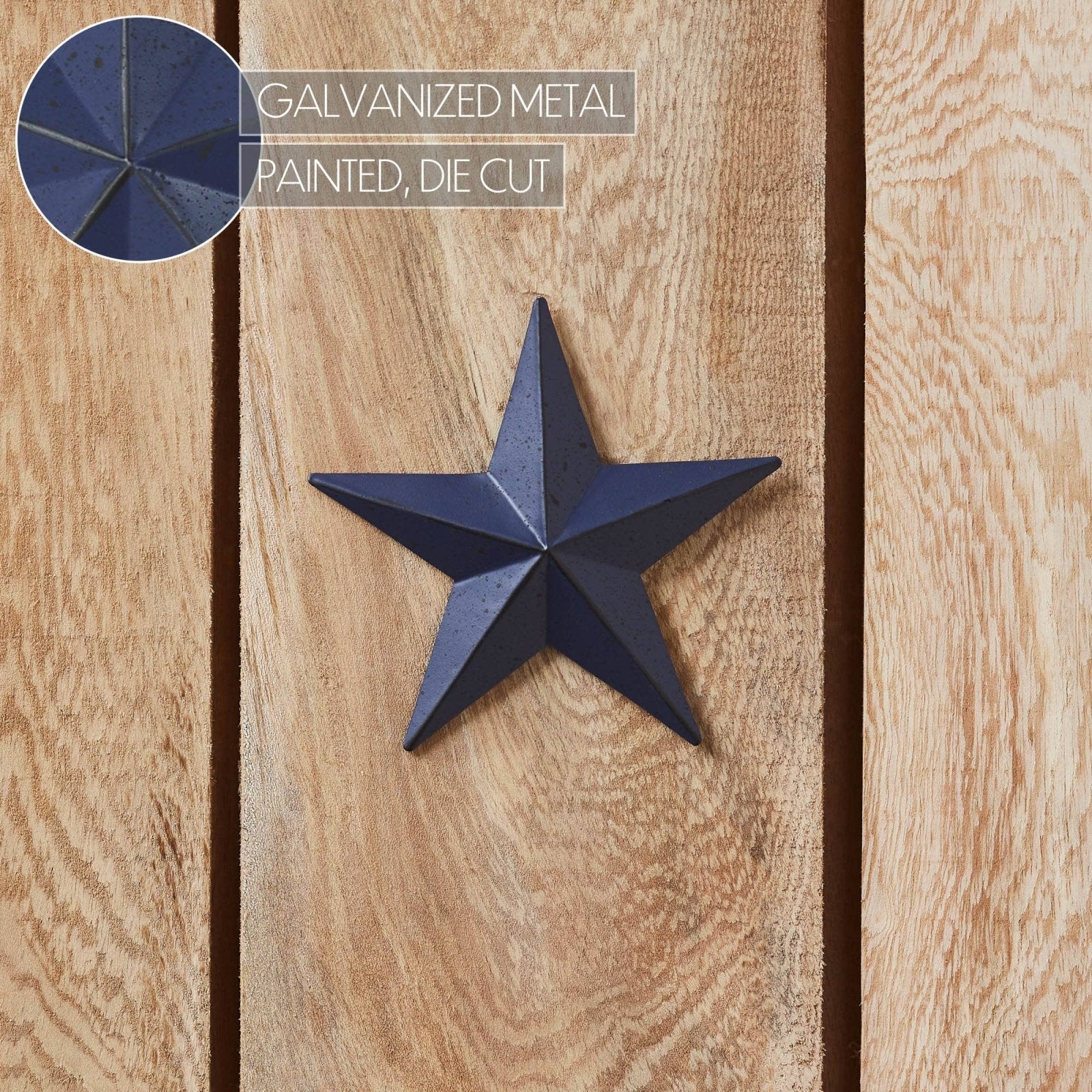 Navy Blue Distressed Metal Star Wall Decor - 4"x4" Primitive Americana Star - The Primitive Pineapple Collection
