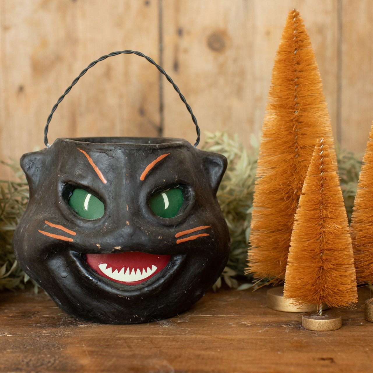 Primitive Halloween Fall Ragon House 5.5" Vintage Black Cat Bucket - The Primitive Pineapple Collection