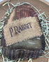 Extreme Primitive Vintage Quilted Easter P Rabbit Egg Bowl Fillers Stained Grubby 7" x 5" - The Primitive Pineapple Collection