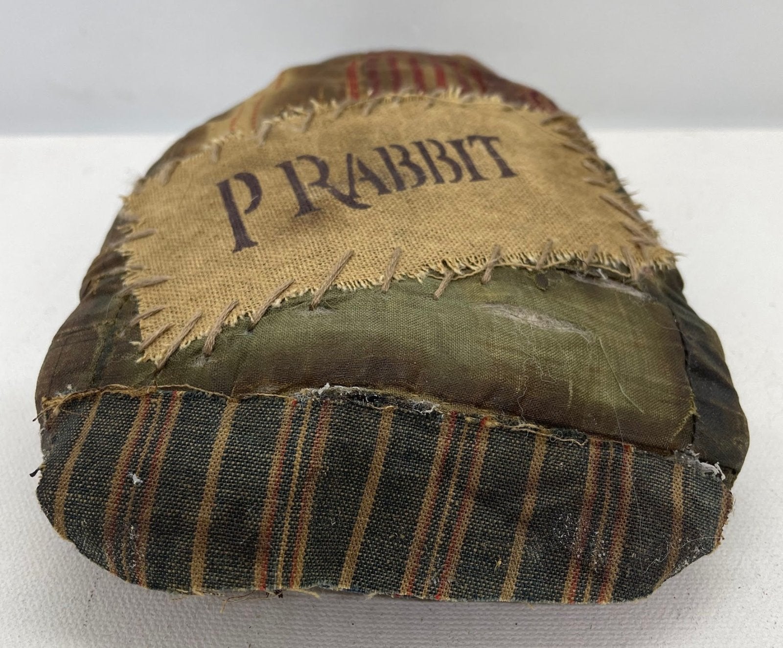 Extreme Primitive Vintage Quilted Easter P Rabbit Egg Bowl Fillers Stained Grubby 7" x 5" - The Primitive Pineapple Collection