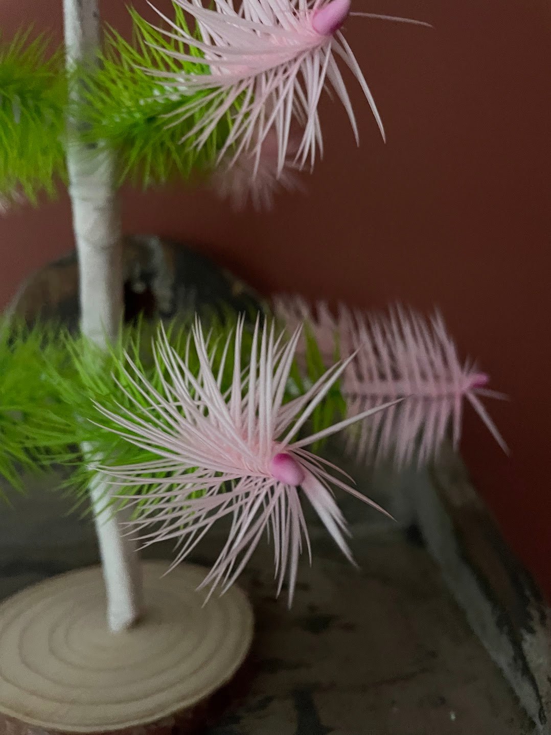 Bethany Lowe Inspired Handcrafted USA German Style Goose Pastel Pink/Green Easter Feather Tree w/ Pink Berries 12" - The Primitive Pineapple Collection