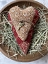 Primitives Handcrafted USA 2 pc Red and Mustard Coverlet Hearts Bundles w/Key - The Primitive Pineapple Collection