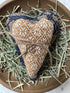 Primitives Handcrafted USA 2 pc Blue and Mustard Coverlet Hearts Bundles w/Key - The Primitive Pineapple Collection