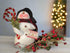 Primitive Handcrafted USA Snowman with Candy Cane and Sign - The Primitive Pineapple Collection
