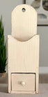 Primitive Distressed Ivory Candle Box W/Drawer 12.25" - The Primitive Pineapple Collection