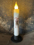 Primitive Handcrafted Christmas 7"Candy Cane and Holly Led Timer Taper Candle - The Primitive Pineapple Collection