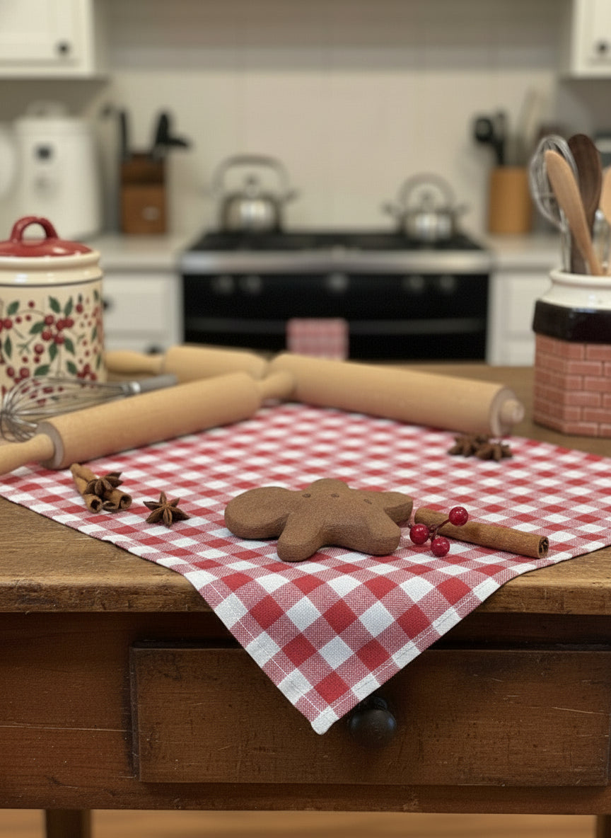 Primitive Christmas Gingerbread Man w/Frosted Gingerbread House Pantry Cake - The Primitive Pineapple Collection